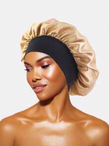 1 Miếng Của phụ nữ 30CM Đường kính Xa ten Rộng vành Ngủ Mũ lưỡi trai Hair Bonnet , Thích hợp Đối với Sử dụng hàng ngày - Vàng - Xem 3