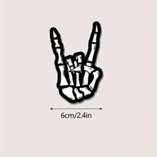 1pc Rock Skeleton Sticker, Skeleton Sticker, Rock And Roll Sticker, Skeleton Hand Sticker, Laptop Sticker, Water Bottle Sticker,Getting Old Joke, Funny Graphic Sticker, Funny Meme, Gifts For Her, Birthday Gifts, Halloween Stickers Back To School - Black - View 5