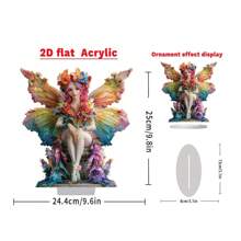 1pc Trang trí bàn làm việc bằng Acrylic hình nàng tiên bướm quyến rũ, tác phẩm nghệ thuật trang trí nhà cửa, văn phòng, phòng bé gái sáng tạo 2D Quà tặng tuyệt vời nhất - Nhiều màu - Xem 7