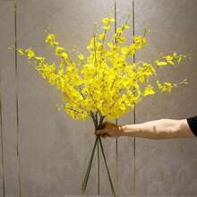 6 件高品质假舞兰花，人造花家居装饰，适用于客厅、餐桌，黄色舞兰花花束 - 彩色 - 查看 10