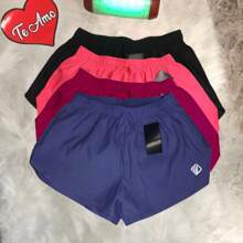 KIT 4 Women's Tactel Shorts Casual Beachwear Running Gym Shorts Walking Shorts - Màu xanh hải quân - Xem 1