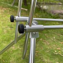 Aluminum Alloy Fishing Rod Tripod, Foldable Carp Fishing Bivvy Pole Rest, Includes 1 Tripod, 10 U/V Rest Heads, 1 Case