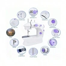 A Mini Sewing Machine For Beginners With Lights, With Foot Pedals And Charging Cables, Easy To Use, Suitable For Home Use - US A Type Plug(110-127V) - View 11