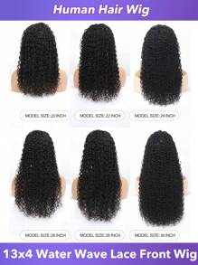 Perucas Frontais de Renda de Ondas de Água com Cabelo Humano, Pré-Arrancadas, Molhadas e Onduladas, Cabelo Humano de 20-32 polegadas, Perucas Frontais de Renda Transparente 13x4 para Mulheres, Densidade de 150%, Cor Natural