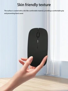 1 件全新黑色无线 2.4G 双模鼠标，舒适柔软触感，静音，背光，智能睡眠，3 档可调 DPI，适用于办公和游戏 - 黑色 - 查看 4