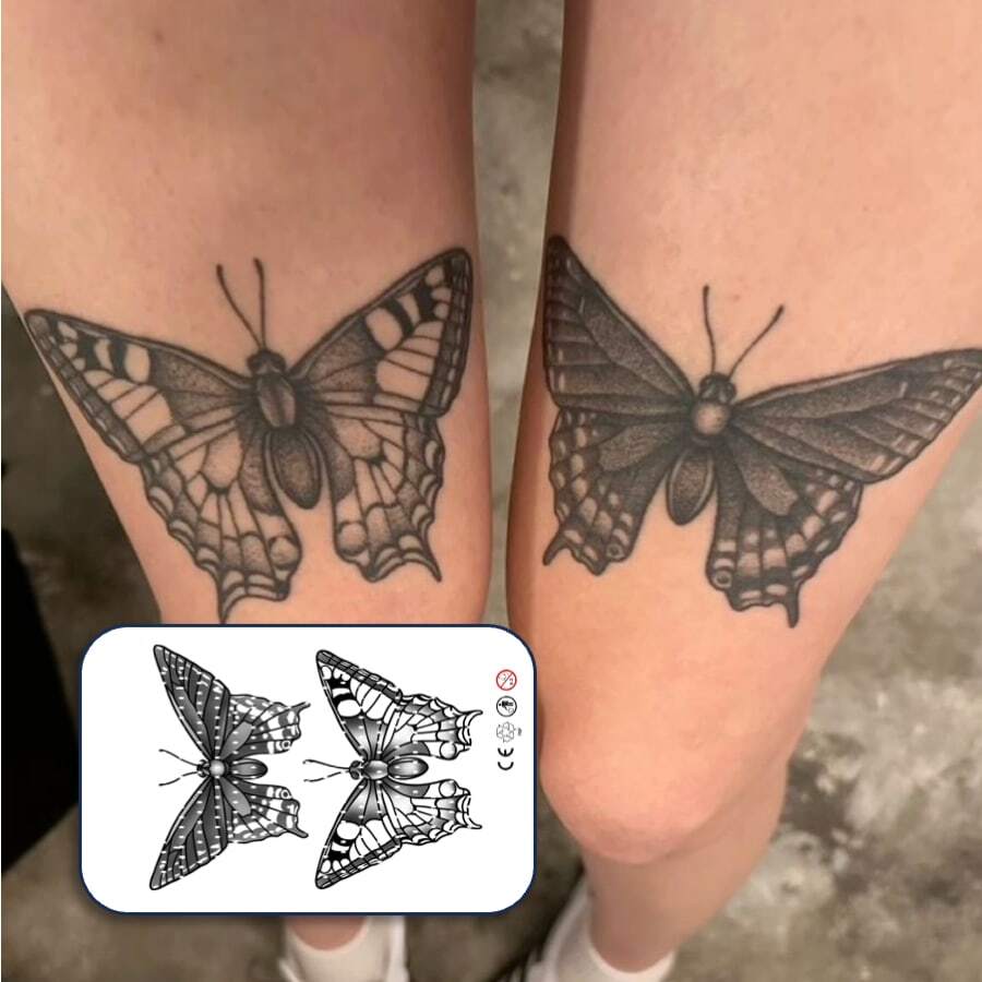 1 Kit Revolutionary Technology Tattoos, Semi-Permanent Tattoos, Temporary Tattoos, Fake Tattoos, Water-Resistant, Authentic Tattoo Look, Plant-Based Tattoo, Durable, Realistic, Butterfly, Butterflies, D026