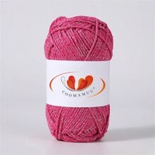1pc 100g Silver Thread Hollow  Yarn For DIY Hand-Knitting Bags, Hats, Textile Crafts, Shiny Linen Thread - Multicolor - View 18