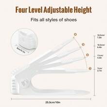 12pcs/20pcs Shoes Slots Organizer For Closet, Shoe Rack Organizador  For Closet Organization, Shoe Slots Organizer Shoe Storage Shoe Holder Space Saver For Entryway - White - View 2