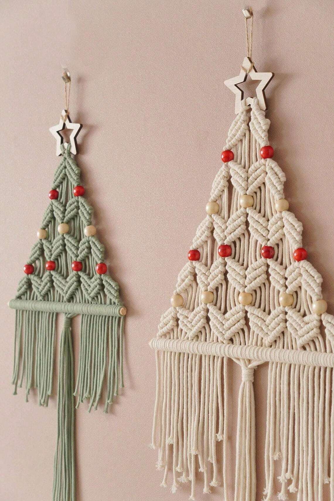1pc Christmas Woven Tapestry, Handcrafted Christmas Tree Wall Hanging Decor For Living Room