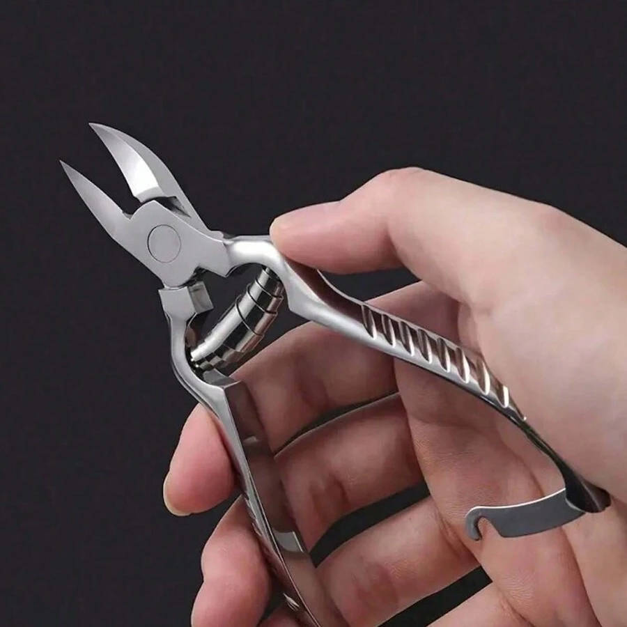 专业足科医生趾甲剪，适用于厚指甲和嵌甲，省力不锈钢趾甲剪，足病嵌甲工具 - 銀色 - 查看 1