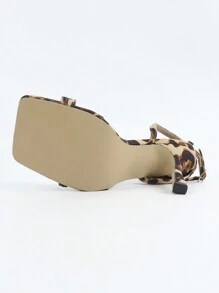 Sexy Women's High Heel Sandals Spring/Summer Multi-Color Party Wedding Elegant 9CM Heel Height Open Toe Thin Strap Ankle Strap Lace-Up High Heel Sandals (Fabric Leopard Print Pattern Random Asymmetric) - Multicolor - View 9