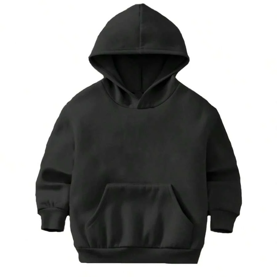 CHILDREN'S Plain Kangaroo Sweatshirt Without Print, Male And Female, UNISEX, Sizes 2 To 16