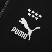 Puma T7 MX 运动夹克 男士时尚宽松运动休闲撞色拉链针织夹克 - 黑色 - 查看 4