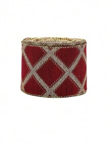 1 Rolle 6,3cm breit x 2m lang Weihnachts Webband, imitiertes Leinengewebe Band, Dekorations Schleife, Accessoire für Weihnachts Haarband, Weihnachten - Weihnachtsband - Übersicht 6