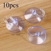 10cs Transparent Sucker Hook, Powerful Sucker Bracket, Plastic Hook, Silicone Material, Easy To Install, Suitable For Kitchen, Bedroom, Bathroom, Living Room, Shop Glass, Windows, Smooth Walls. Car Glass Hook. Store And Hang Small Objects. Reusable - White - View 13