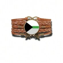 Pulseira Feminina Bandeira do Orgulho Demirromântico Ajustável