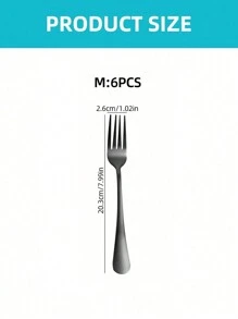 6pcs Black Stainless Steel Forks - Suited For Home And Western-Style Restaurants (Fruit Fork, Steak Fork)Christmas Gift,School Supplies - 1010 Fork Set - View 7