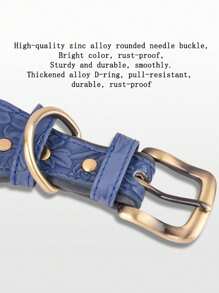 中大型犬可調節頸圈,配備膠合氯丁膠襯裡和壓紋皮革,耐用且舒適 - 棕色 - 查看 4