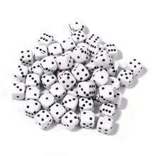 50pcs/Pack Acrylic Square Dice Beads, 8mm Cute Necklace Bracelet Phone Charm DIY Craft Accessories
