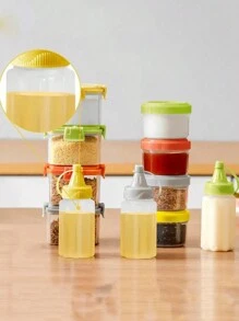 4 件/8 件迷你酱汁瓶 - 紧凑型旅行友好型容器，用于盛放番茄酱、酱油、蜂蜜和沙拉酱 - 非常适合办公室午餐盒、野餐、派对用品、圣诞礼物和万圣节庆祝活动、厨房、圣诞礼物 - 彩色 - 查看 4
