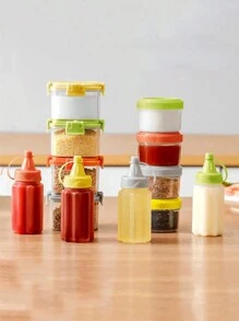 4 件/8 件迷你酱汁瓶 - 紧凑型旅行友好型容器，用于盛放番茄酱、酱油、蜂蜜和沙拉酱 - 非常适合办公室午餐盒、野餐、派对用品、圣诞礼物和万圣节庆祝活动、厨房、圣诞礼物 - 彩色 - 查看 5