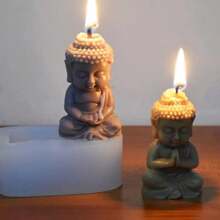 Molde De Silicone Para Vela Formato Buda - Branco - Visão 2
