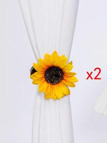 1/2 piezas Accesorios y sujetadores decorativos de cortina de ventana con diseño de girasol - Naranja Quemada - Ver 8