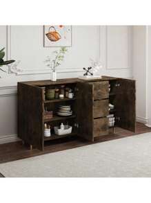 2402Rich Level Of Storage Space, Divided Display Storage One Of The Diversified Side Cabinets, Suitable For Dining Room, Living Room,Yifei Store