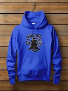 Sweatshirt Cat Kitten Cat Meme Cute For The Love Of God KANGAROO 2504 GEEK FLUX - Xanh đậm - Xem 1