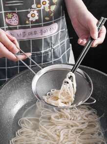 3pcs/Set Stainless Steel Colander Ladle Strainer With Different Sizes For Filtering Flour / Oil At Home Kitchen