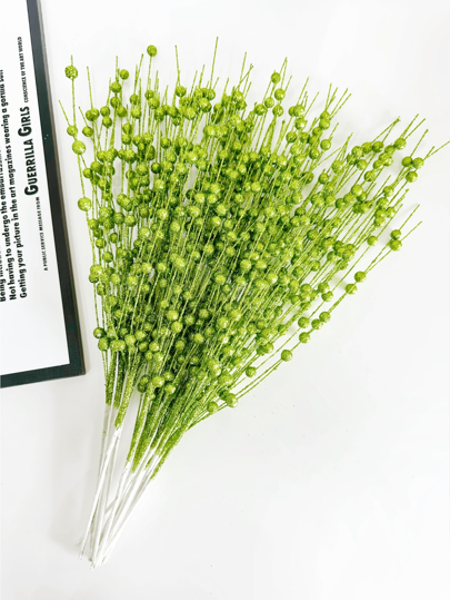 1pc/2pcs/4pcs Foam Artificial Flower, Tree Decorations And Ornaments, White Sparkling Glitter Berry Bouquet For Festival Wedding Party Home Indoor Dining Table, Bedroom Decoration, Gift, Wreath, Rattan Diy Decoration Accessories, Tree And Plant Decor,Halloween Decoration,Room Decor, Valentine Day, Gift