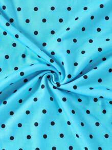 Young Girl Dots & Kitty Print Long-Sleeve Dress , Spring & Fall Everyday Sweet Casual Dresses, Party, Gift - Blue - View 7