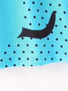 Young Girl Dots & Kitty Print Long-Sleeve Dress , Spring & Fall Everyday Sweet Casual Dresses, Party, Gift - Blue - View 6