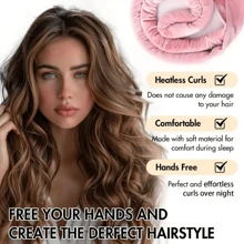 Ellitina 4 Pieces No-Heat Hair Curlers Set - Soft Velvet Rollers For Overnight Use, Ideal For Long Hair - Low Irritation, Great Gift For Women