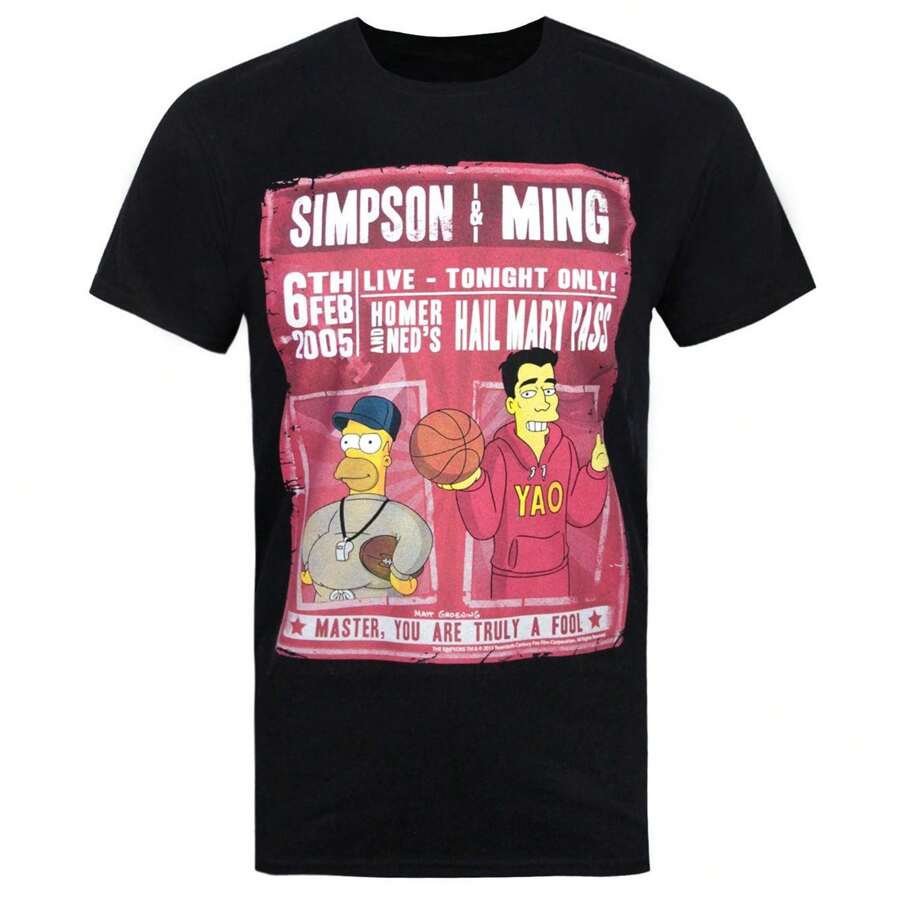 The  Officially Mens Simpson & Ming T-Shirt (Black) - 黑色 - 查看 1