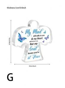 1pc Clear Acrylic Angel Figurine, Sympathy Gift In Memory Of Loved Ones Decor - Multicolor - View 9