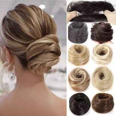 Synthetic Heat-Resistant Bun Wig Elastic Wig Extension Ladies Hair Accessories 3 Inches Wig Ring For Women Hairstyle