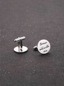 Custom Custom Men's Cufflinks Stainless Steel Shirt Cufflinks Button Custom Wedding Gift Men's Cufflinks - Cufflinks - View 5