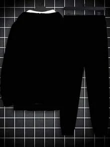 Plus Size Men's 3D Lion Printed Sweatshirt And Sports Pants 2 Pieces Set, Casual Outfit