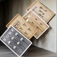 Wooden Vintage Hooks, Desktop Decoration, Office, Store, Bar Counter Display, Countryside Style, Wooden Key Box, Living Room