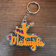 1pc- Custom Pink Acrylic Name Keychain, Back To School Bag Tag,3D ID Double Layer Backbag Personalized Letter Keyring, Cute Charm With Golden/Silvery/Rose Golden Hardware, Ideal For Back-To-School Gift As Halloween And Christmas