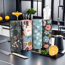 1pc Car Flower Tissue Cylinder Car Seat Round Tissue Box Exquisite And Compact Car Tissue Holder Easy To Use