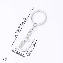 1 pièce Porte-clés pendentif en métal avec 26 lettres strass, style coréen minimaliste. Porte-clés de voiture, accessoire de sac à la mode, petit cadeau, cadeau pour elle, cadeau pour femme