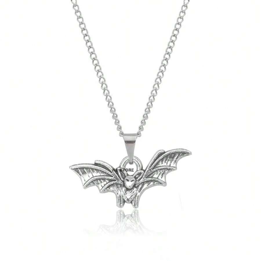 Silver Bat Necklace Silver Stainless Steel Women's Luxury Mini Thin Chain - 45公分 - 查看 1