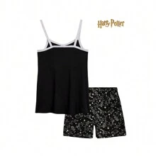 Harry Potter Short Pyjama Set 2 Piece Breathable Nightwear Loungewear - Black - View 7