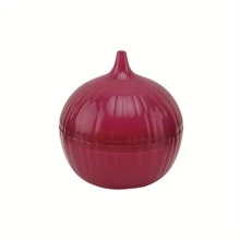 1 pieza Recipiente de almacenamiento de alimentos sellado con forma de cebolla morada, contenedor de cebolla de plástico resistente, caja de almacenamiento de alimentos reutilizable para guardar cebollas, organización y almacenamiento de cocina, accesorios de cocina - Multicolor - Ver 5