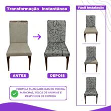 Kit Of 6 Dining Chair Covers Made Of Imported, More Resistant Fabric - Green Swamp - View 2