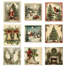 8 piezas de etiquetas decorativas navideñas para botellas de vino, "Feliz Navidad" etiquetas rojas para botellas de vino tinto, Navidad - Multicolor - Ver 7