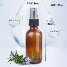 1/6/16 件 50/100 毫升 2/4 盎司玻璃喷雾瓶。带小细雾喷雾，可再填充精油、旅行、清洁、香水、芳香疗法