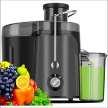 Juicer Machine, 600W Juicer With 3.5 WideChute For Whole Fruits And Veg, Juice Extractorwith 3 Speeds,,Easy To Clean, CompactCentrifugal Juicer Anti-Drip - 黑色 - 查看 1